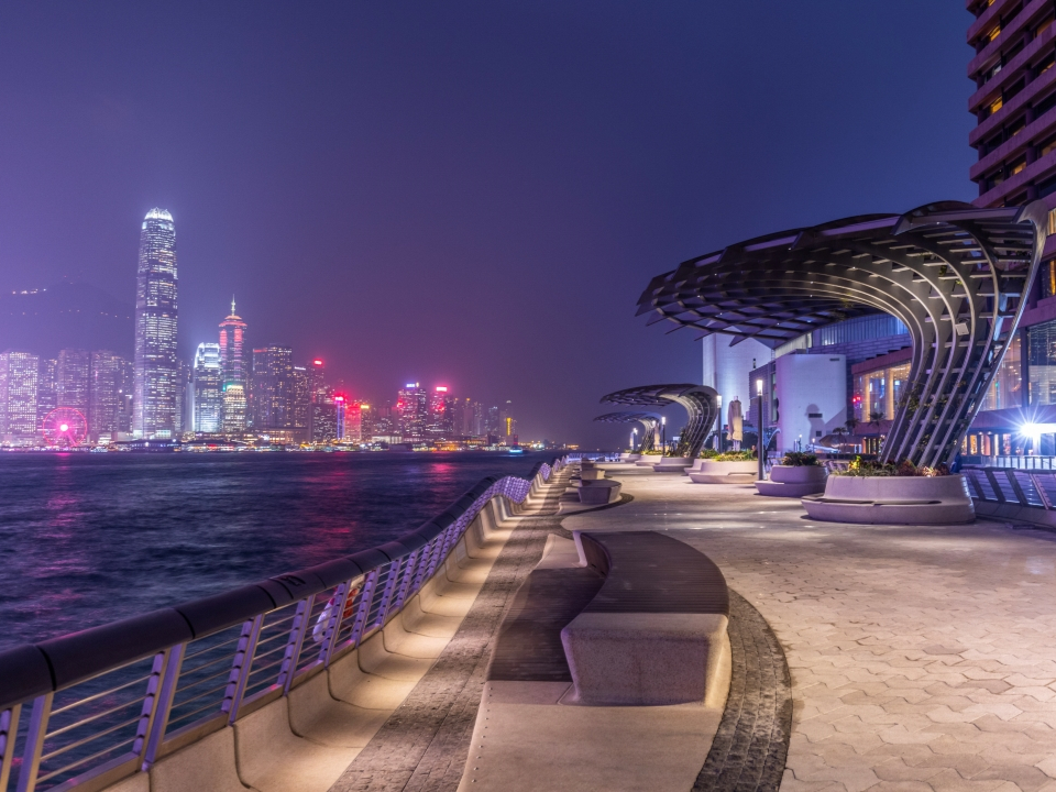 晚上的星光大道。