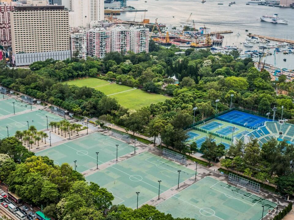 俯瞰维多利亚公园。