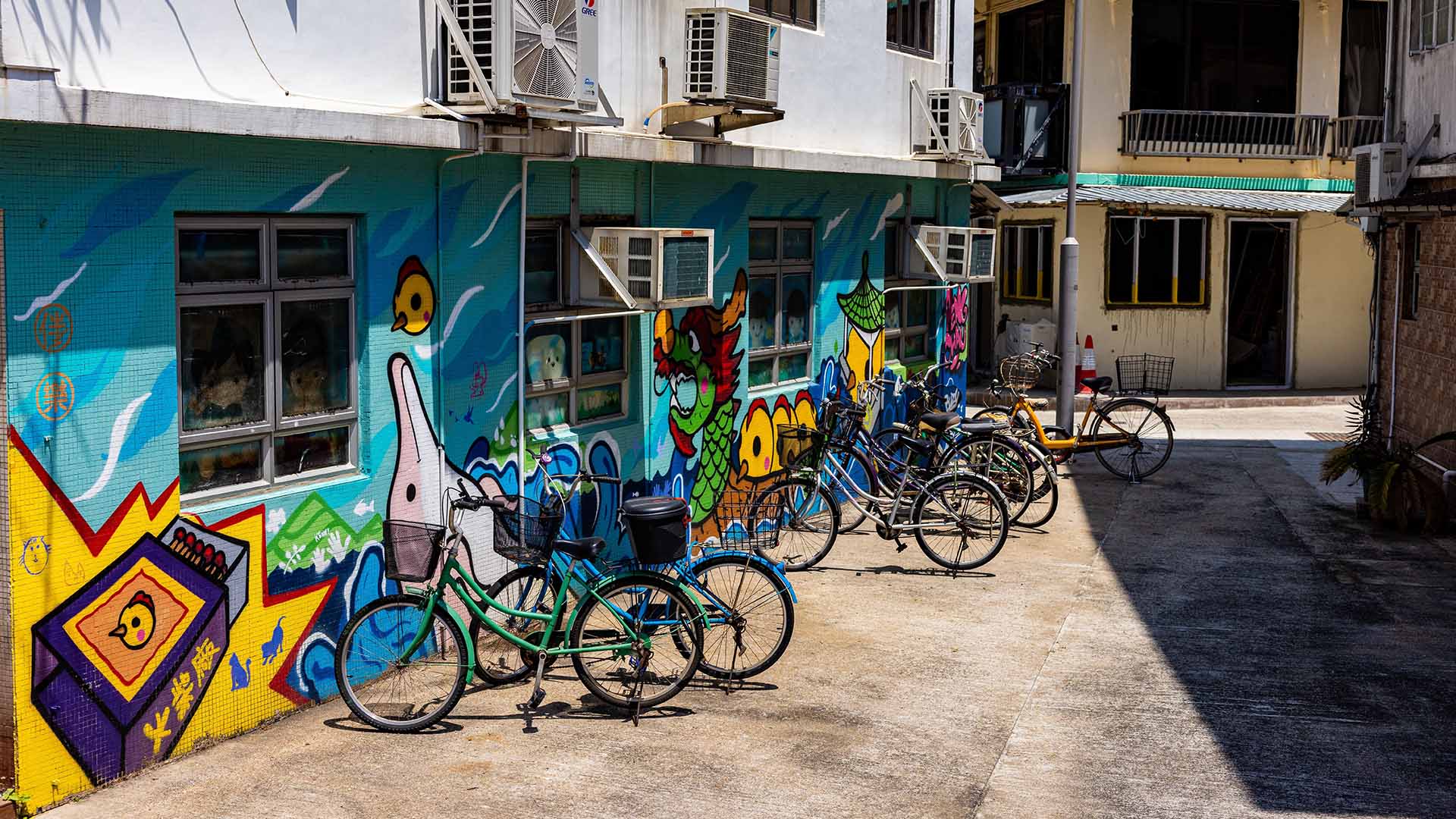 香港离岛的涂鸦作品。