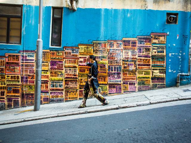 位于嘉咸街的Old Townhouses壁画。