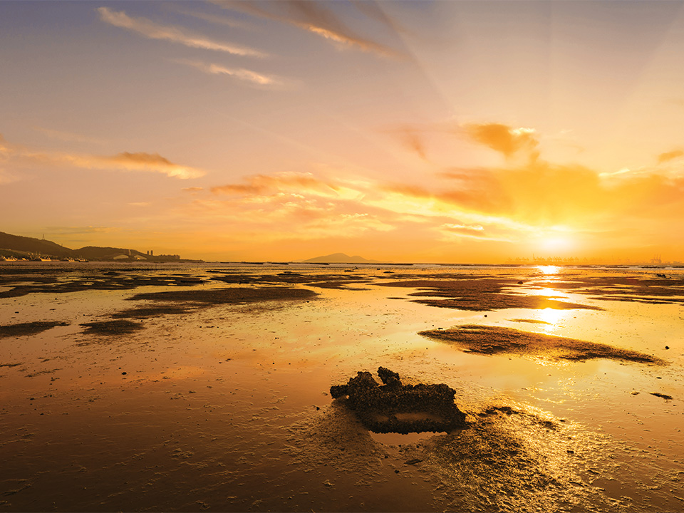 下白泥日落（视线水平）