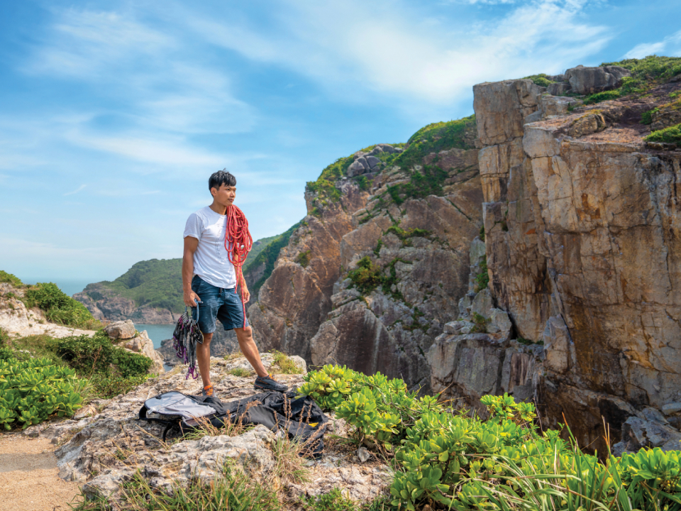 Nathan在攀石当中找到满足感。