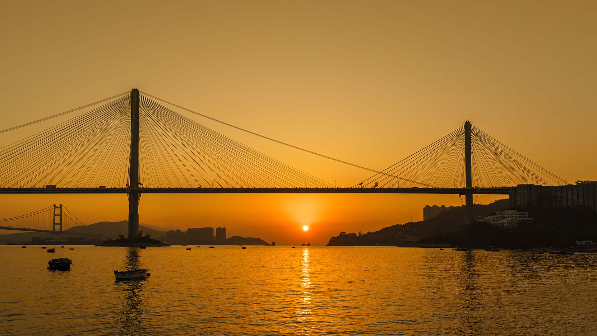 荃湾汀九桥日落美景