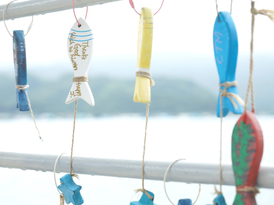 在小鱼上写下祈求